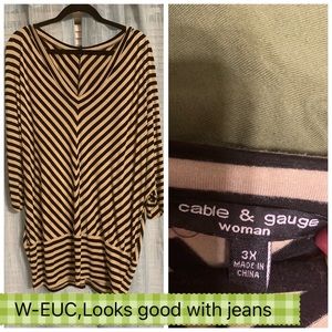 Striped  V- shaped shirt 👚